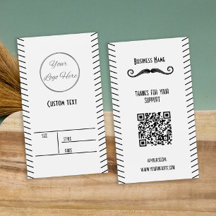 Unique black logo barber shop product price tag