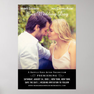 Unique Black Wedding Photo Save the Date Movie Poster