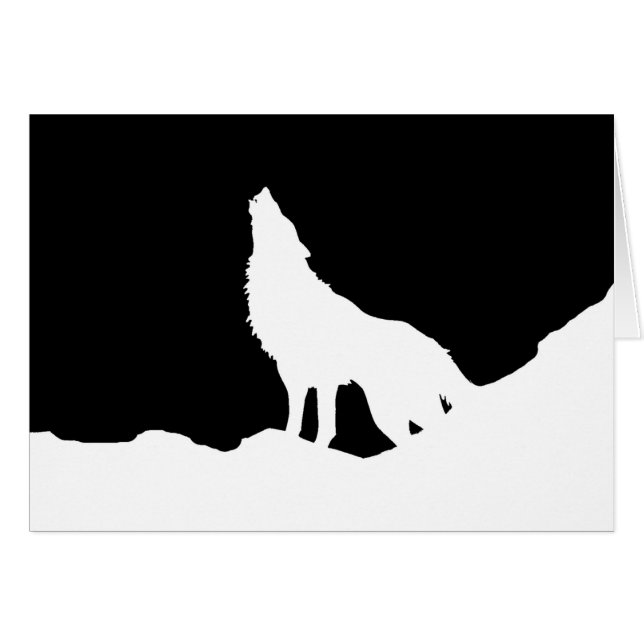 Unique Black & White Pop Art Wolf Silhouette (Front Horizontal)