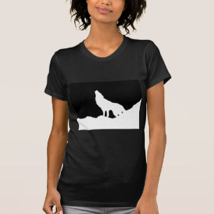 Unique Black & White Pop Art Wolf Silhouette T-Shirt