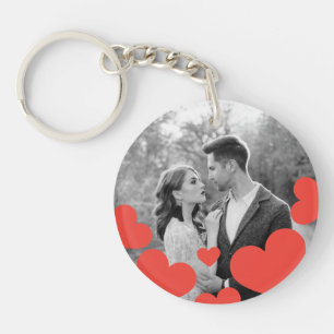 Unique Black & White Romantic Hearts Couple Keychain