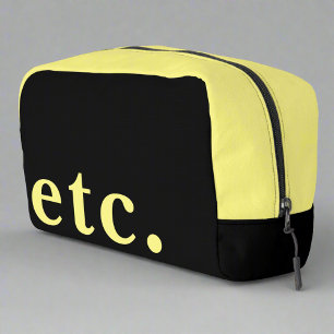 Unique Black & Yellow Bold Typography Travel Dopp Kit