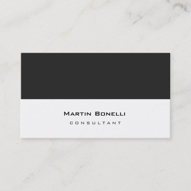 Unique blanc gris moderne Consultant Carte de visi (Devant)