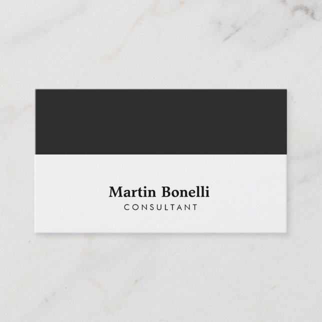 Unique blanc gris moderne Consultant Carte de visi (Devant)