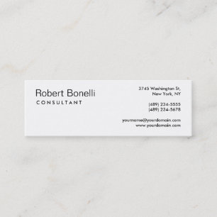 Unique Blanc Moderne Consultant Carte de visite mi