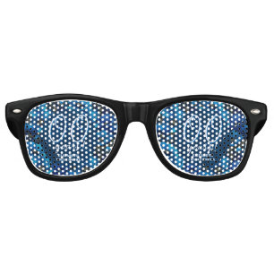 Unique Blue Anemones Inspired Outdoor Birthday Retro Sunglasses