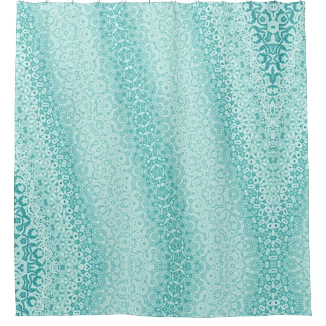 Unique Blue Swirly Abstract Shower Curtain (Front)
