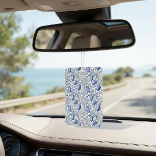 Unique Blue Toile Cocoa Chic Botanical Pattern Air Freshener