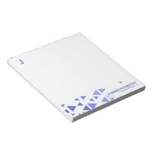 Unique Blue Triangle Pattern Notepad