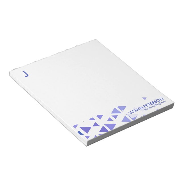 Unique Blue Triangle Pattern Notepad (Angled)