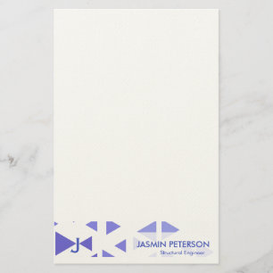 Unique Blue Triangle Pattern Stationery