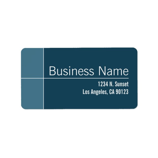 Unique Blue & White Business Return Address Label (Front)