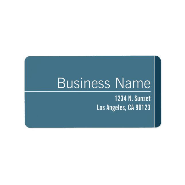Unique Blue & White Business Return Address Label (Front)