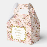 Unique Blush Gold Boho Wedding Favour Box for Gues