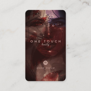 Unique bohemian woman portrait beauty script business card