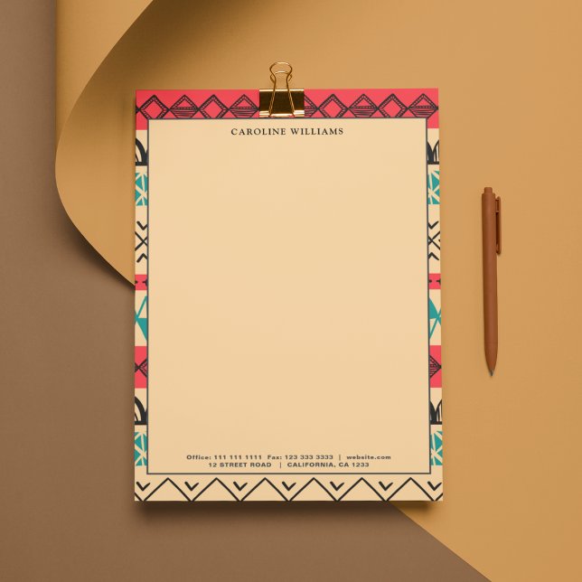 Unique Boho Abstract Pattern Typography Name Letterhead (Creator Uploaded)