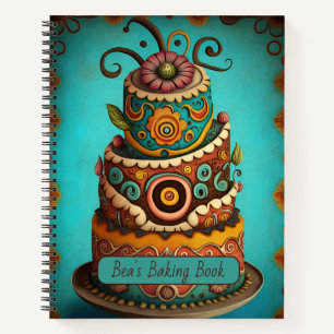 Unique Boho Layer Cake, Customizable Recipe Notebook