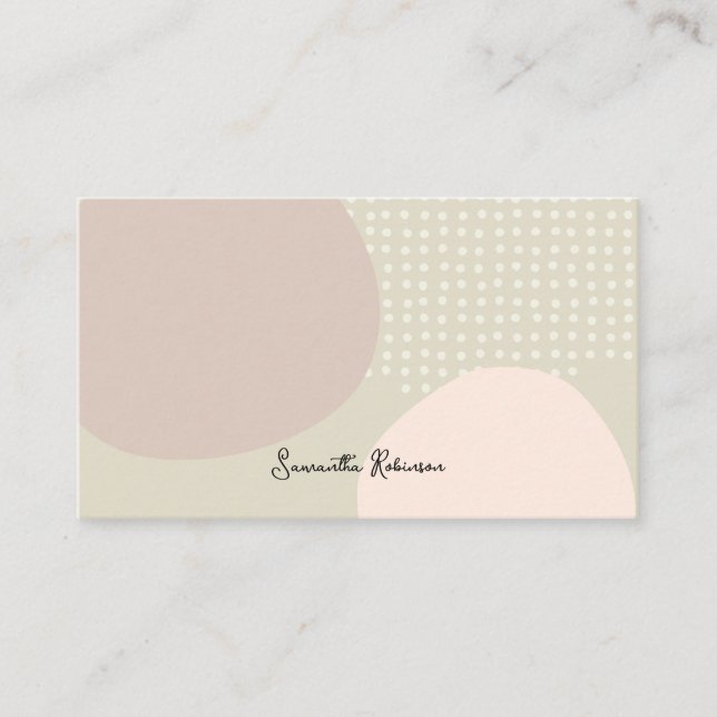 Unique Boho Neutral Abstract Art Interior Design  Business Card (Front)
