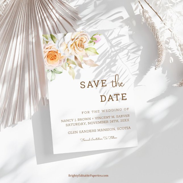 Unique Boho Simple Elegant Text  Photo | Wedding  Save The Date (Creator Uploaded)