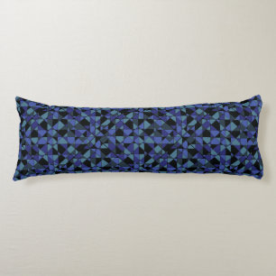 Unique Bold Hip Geometric Blue Cyan Grey Black Body Pillow