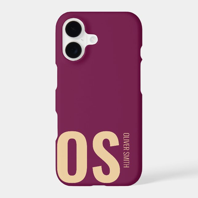 Unique Bold Monogram Typography Burgundy  (Back)