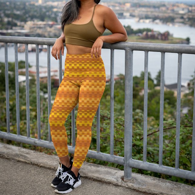 Unique Bold Yellow Orange Vertical Stripes Cool Leggings (Creator Uploaded)