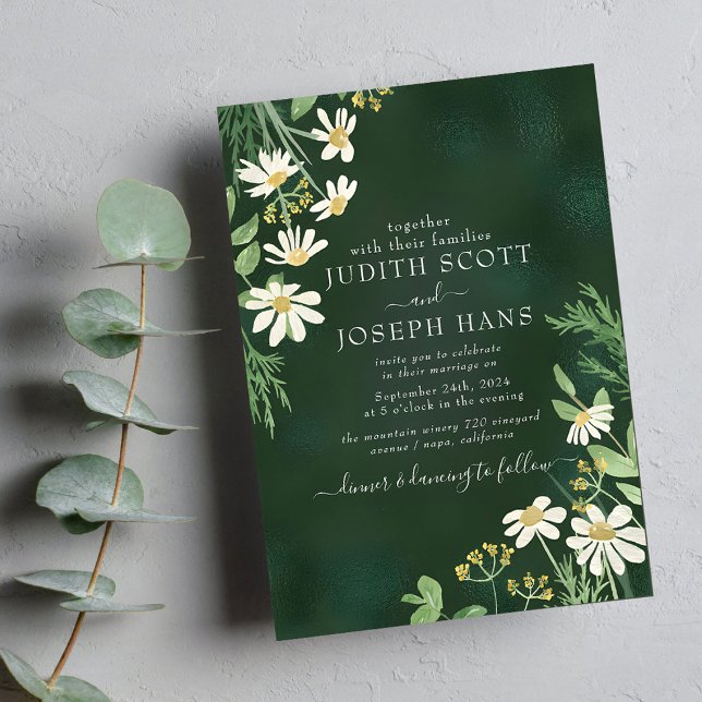 Unique Botanical Floral Wedding Invitation (Creator Uploaded)