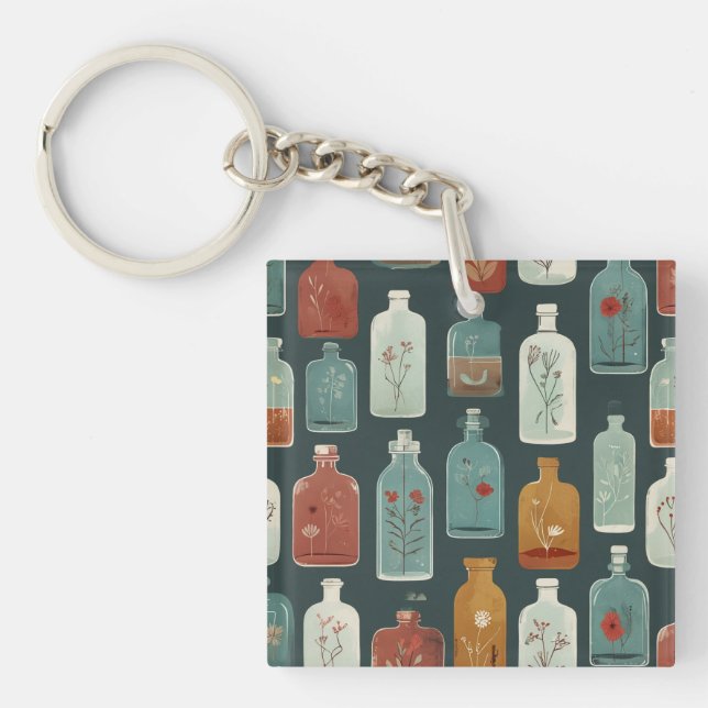 unique bottle art keychain (Front)