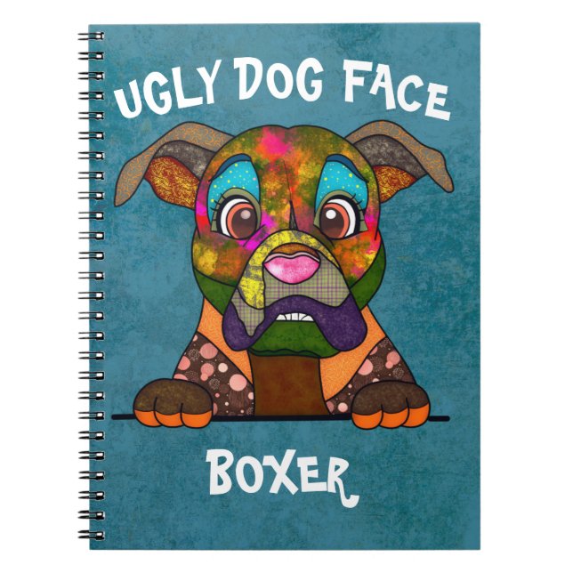 Unique Boxer laide Carnet visage chien (Devant)