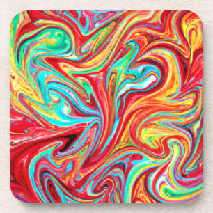 Unique Bright Colours Patterns Painting. Buy Now Coaster
