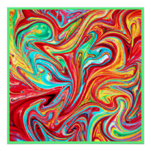 Unique Bright Colours Patterns Painting. Buy Now Poster
