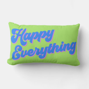 Unique Bright Retro Happy Everything Christmas  Lumbar Pillow