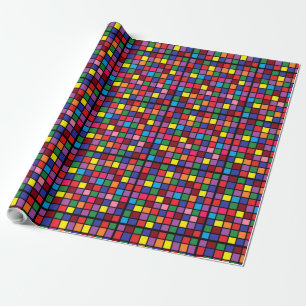 Unique Brightly Chequered Gift Wrap