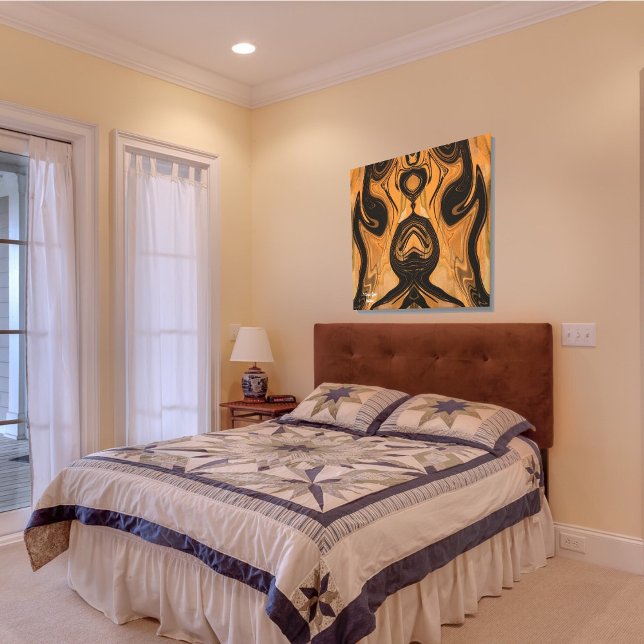 Unique Brown Abstract Marble Liquified Canvas  (Creator Uploaded)