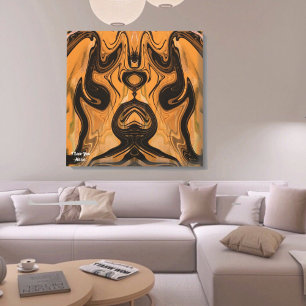 Unique  Brown Abstract Marble Liquified Wall Art