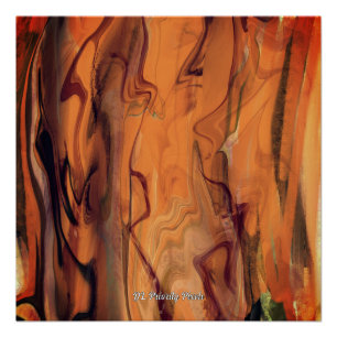 Unique Brown Abstract Marble Liquified Wall Art