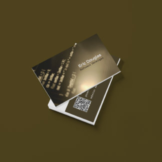 Unique Brown Software Tech Professional QR Code Business Card