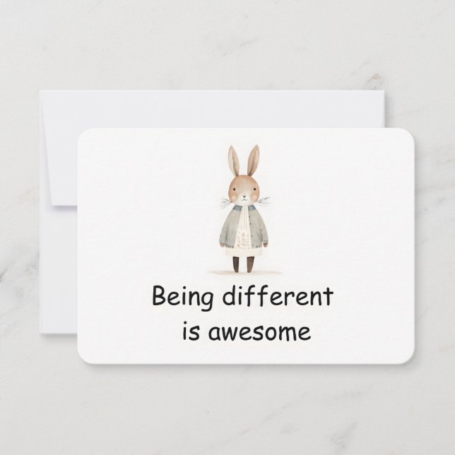 Unique Bunny Woodland Animal Affirmation Card (Front)