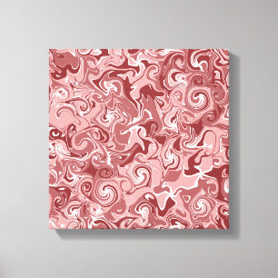 Unique burgundy swirl abstract art canvas print