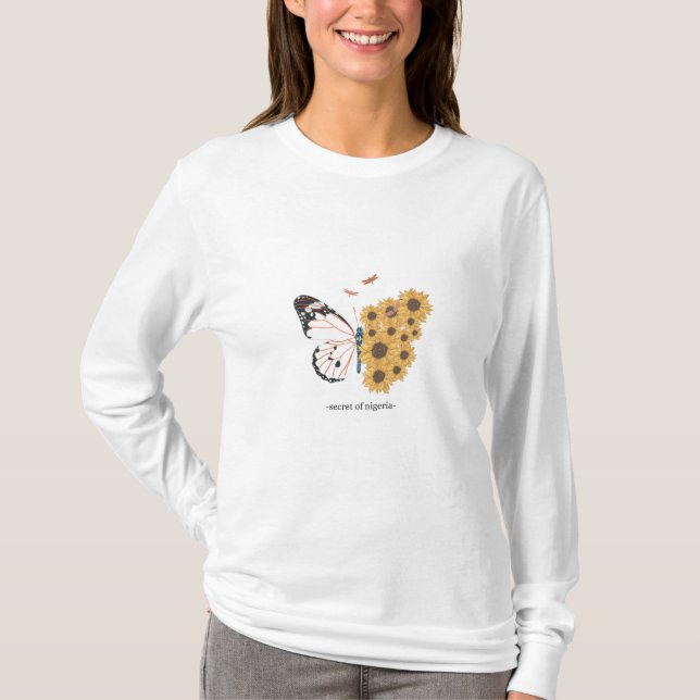 Unique Butterfly Design Customized T-Shirt (Front)
