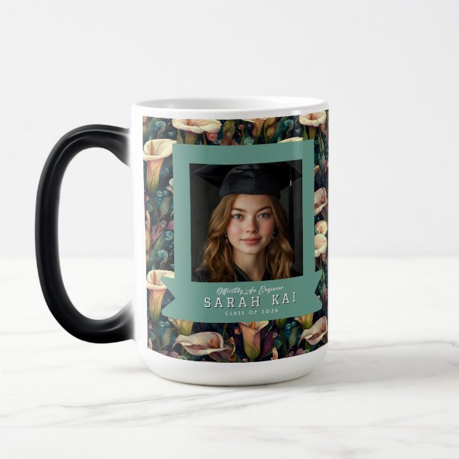 Unique Calla Lilies Floral Son Graduation Gift Magic Mug (Left)