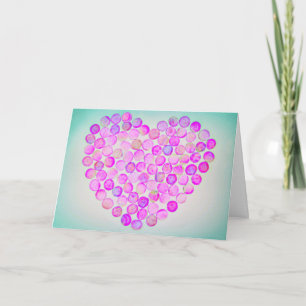Unique Cancer Encouragement Pink Heart Card