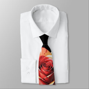 Unique Candy Cane Rose Design Flower Tie