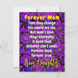 Unique Caption Poem for Mom   Floral Message Mom Postcard