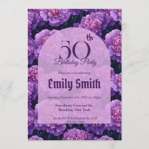 Unique Carnation Accent Beach Partys Invitation