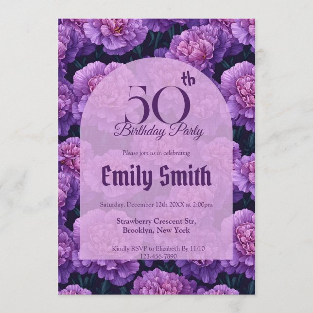 Unique Carnation Accent Beach Partys Invitation (Front)