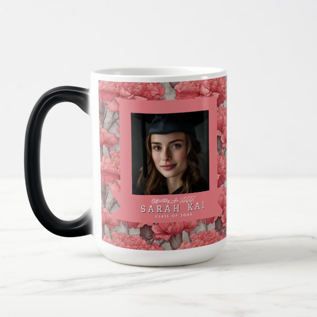Unique Carnation Pattern Certified Nurse Magic Mug (Left)