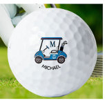 Unique Cart Custom Monogram Name  Golf Balls<br><div class="desc">Something special for the dad in your life -- ready to ride the course and help make it a great game -- this Michael is up for the job. Think birthday / father's day / or any other type of gift -- it will make their day. If you need assistance...</div>