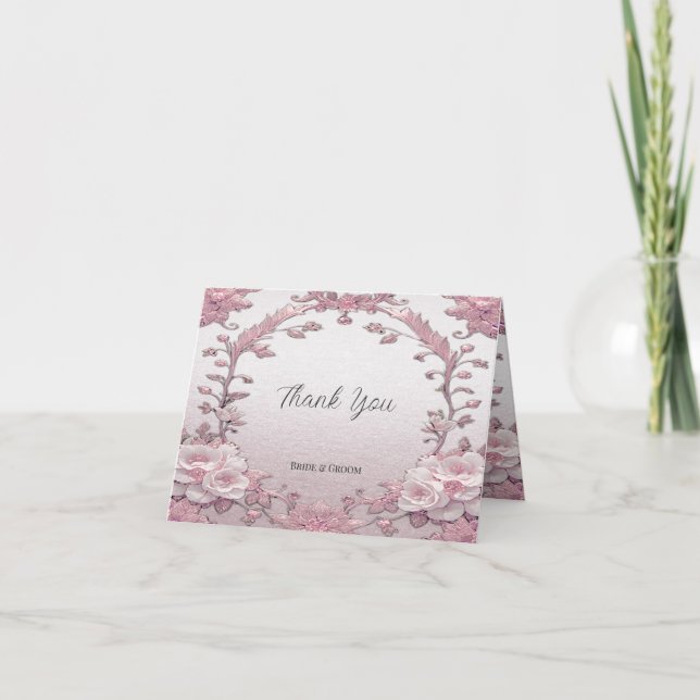 Unique Carte de remerciements floral rose (Devant)