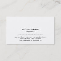 Unique Carte de visite blanc chic professionnel si